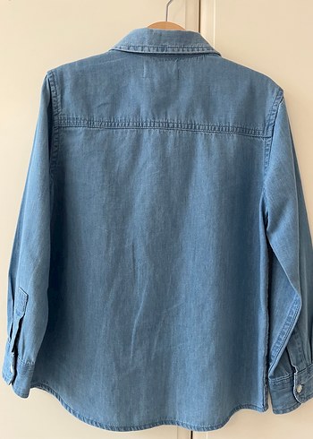 7 Yaş Beden mavi Renk Erkek Çocuk Uzun Kollu Denim Gömlek