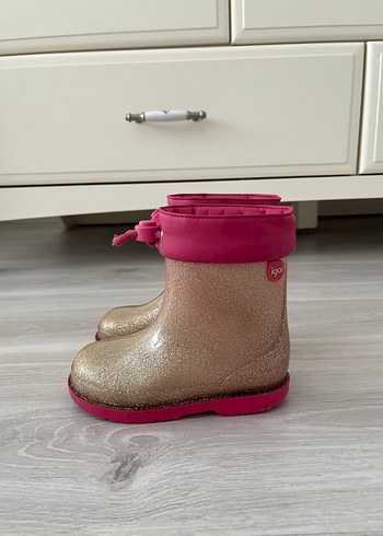 Pembe Simli Kız Çocuk Yağmur Çizmesi