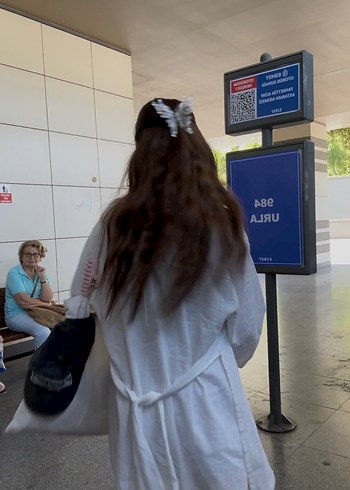 Diğer Laluvia Kırık Beyaz Keten Kimono Gömlek