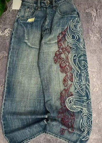 Zara Yuksek Bel Genis Paca Denim Jean