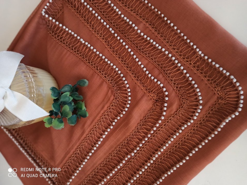 reyan tarçın rengi inci boncuklu özenle hazırlanmıştır - Görsel 3