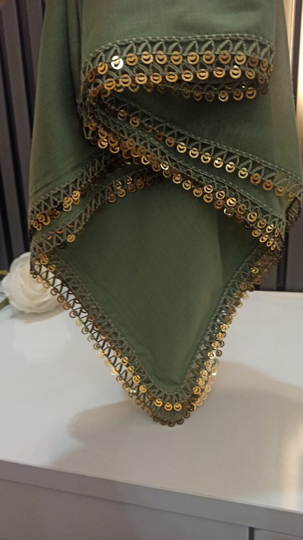 anlı kızlı model çağla yeşili rengi l - Görsel 5