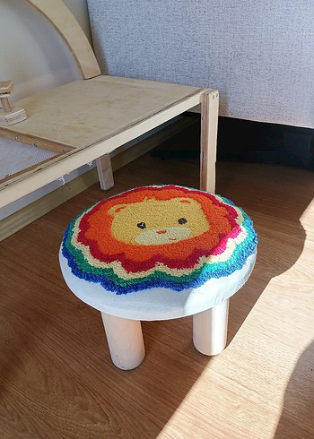 Renkli Nakışlı Çocuk taburesi - Görsel 4