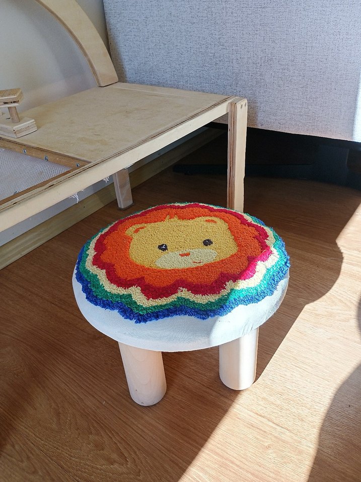 Renkli Nakışlı Çocuk taburesi - Görsel 4