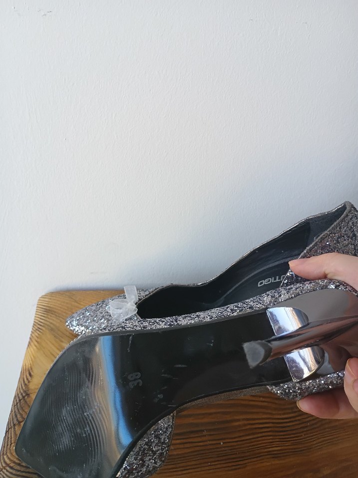 Diger Gri Simli Yüksek Topuklu Kadın Ayakkabı - Görsel 2