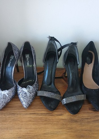 Beyaz İnce Topuklu Kadın Gece Ayakkabısı - Görsel 3