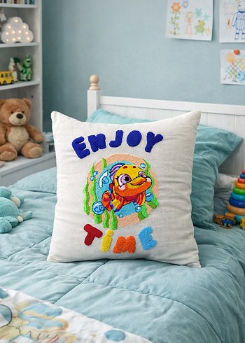 Renkli Nakışlı Bohem Dekoratif Yastık - Görsel 2