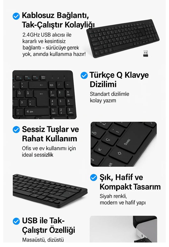 Dexim KW-103 TR Kablosuz Klavye - Görsel 4