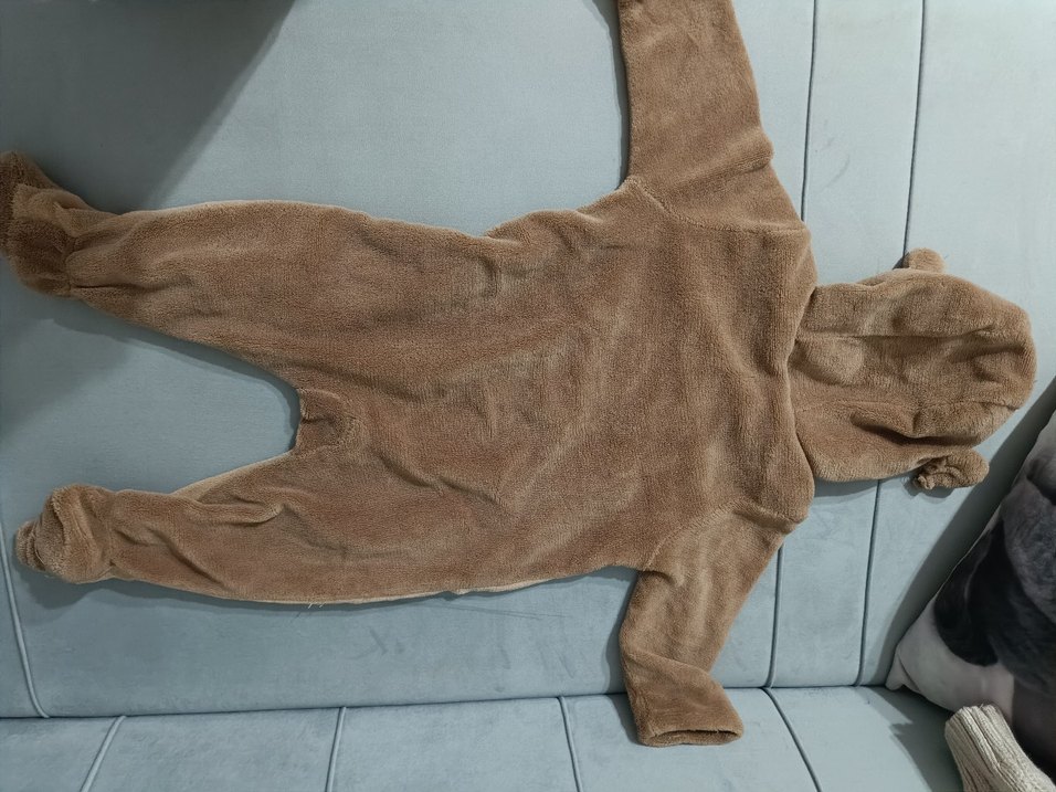 Kahverengi Fermuarlı Bebek Erkek Tulumu - Görsel 2