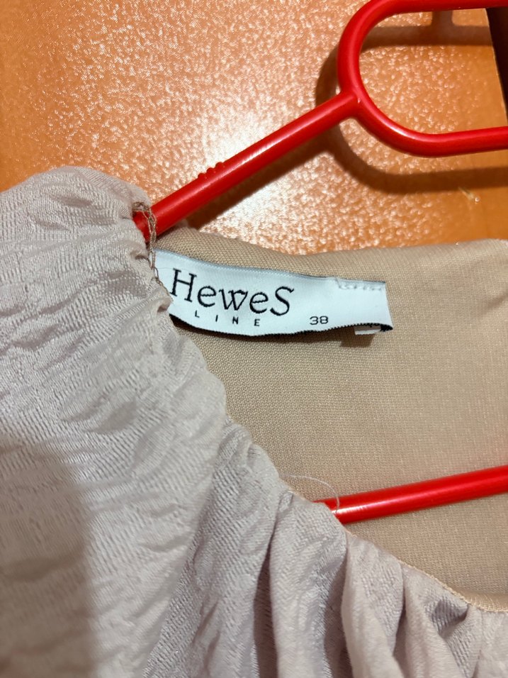 Bej Uzun Kollu Fırfırlı  Elbise - Görsel 5