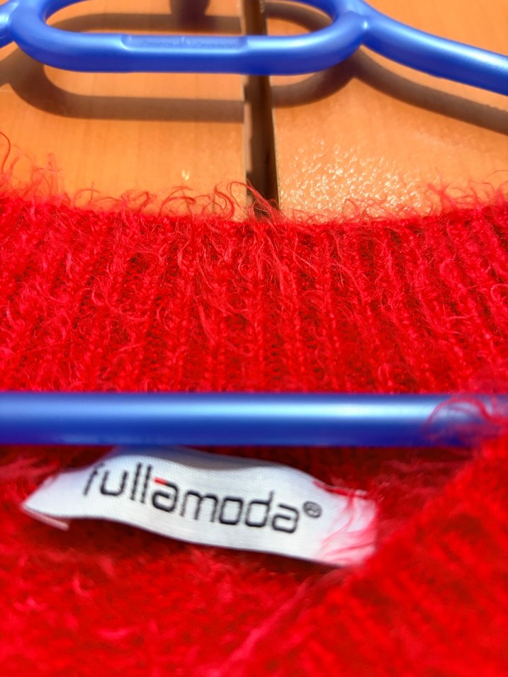 Kırmızı Kadın Salaş Triko Kazak - Görsel 2