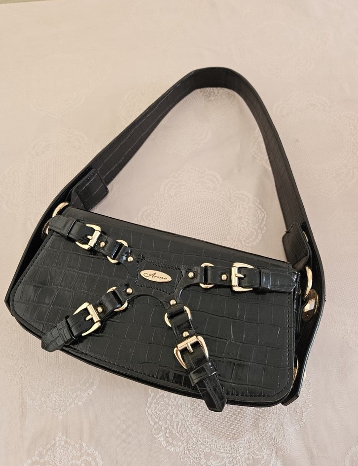 Klasik Siyah Deri Kadın Çanta - Görsel 2