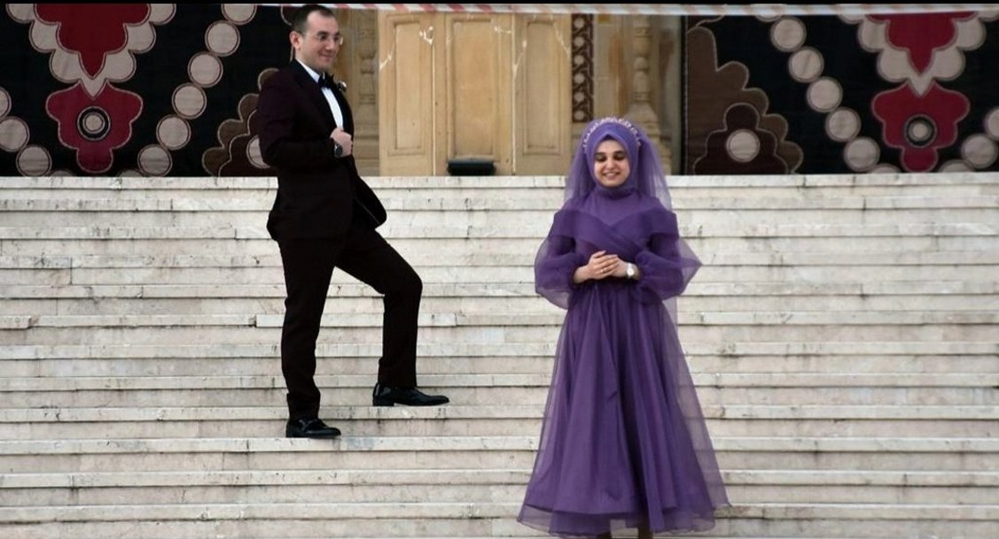 Uzun Mor Bohem nisan Kadın Elbise - Görsel 5