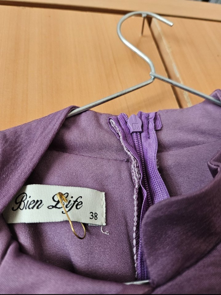 Uzun Mor Bohem nisan Kadın Elbise - Görsel 4