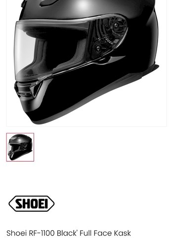 SHOEI RF 1100 Siyah Parlak Cam Motorcu Kaskı - Görsel 8