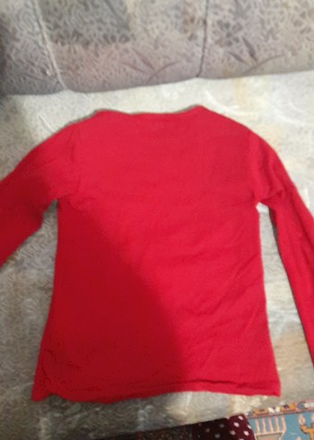 Kız Çocuk Kırmızı Uzun Kollu Basic Tişört - Görsel 2