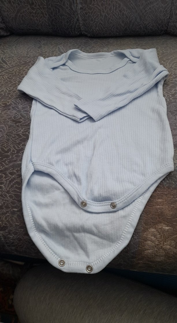 Uzun Kollu Mavi Bebek Body - Görsel 2