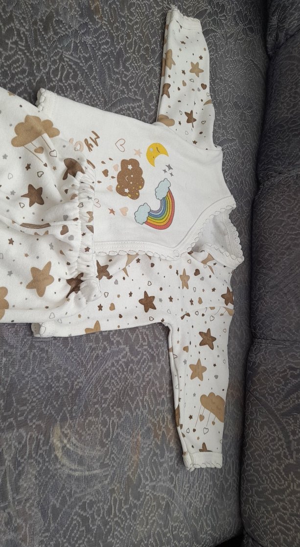 Bebek Erkek Beyaz Uzun Kollu Örgü Takım - Görsel 2