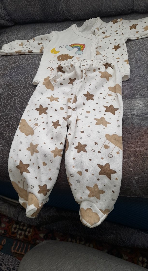 Bebek Erkek Beyaz Uzun Kollu Örgü Takım - Görsel 4