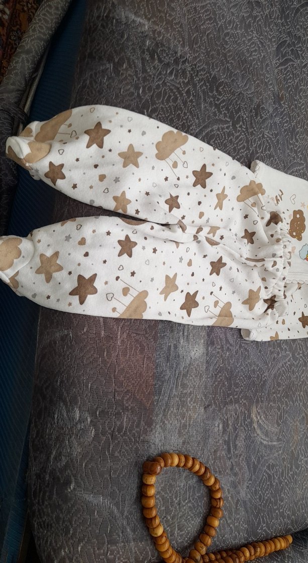 Bebek Erkek Beyaz Uzun Kollu Örgü Takım - Görsel 3