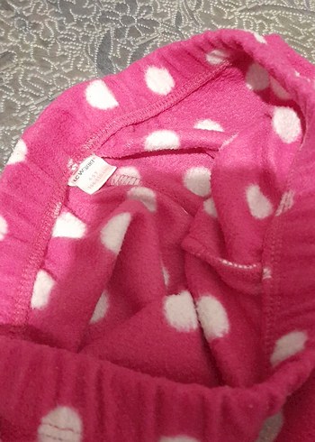 Kız Çocuk Pembe Puantiyeli Triko Tayt - Görsel 3