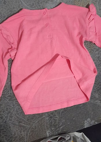 Kız Çocuk Pembe Uzun Kollu Fırfırlı Tişört - Görsel 4