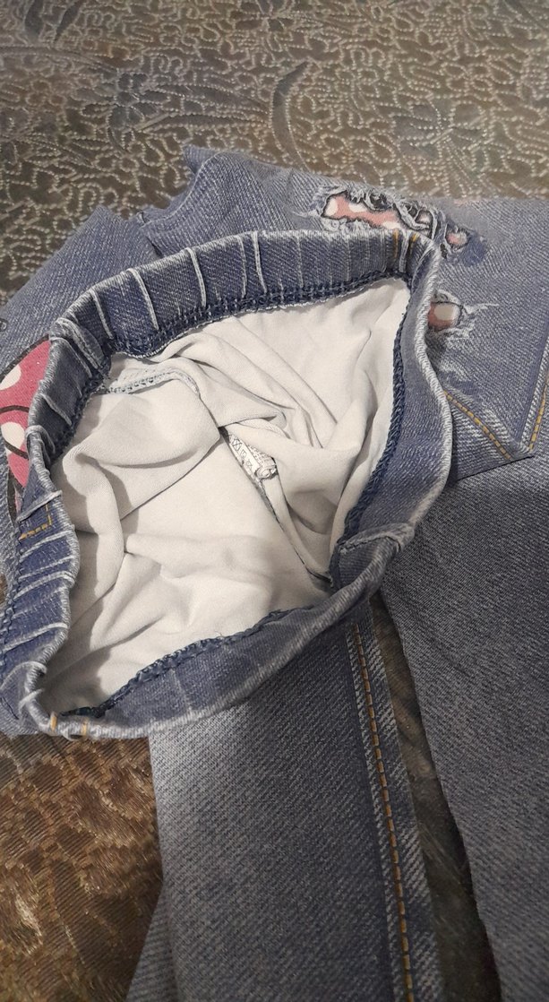 Kız Çocuk Gri Nakışlı  Pantolon görünümlü tayt - Görsel 4