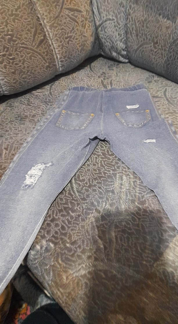 Kız Çocuk Gri Nakışlı  Pantolon görünümlü tayt - Görsel 3