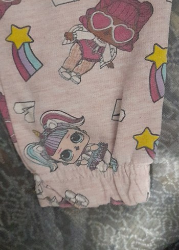 Pembe Desenli Kız Çocuk Rahat Pantolon - Görsel 3