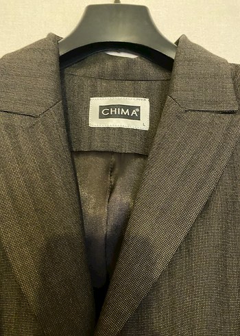 Gri CHIMA Kadın Keten Blazer