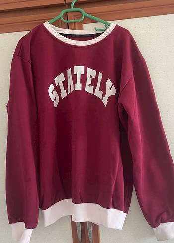 Bordo Uzun Kollu Street Sweatshirt