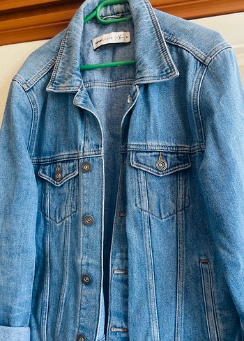 s Beden Düğmeli Mavi Denim Ceket