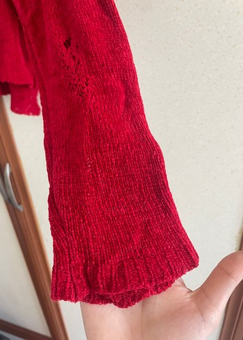 Bershka Kadın Kırmızı V Yaka Triko Kazak