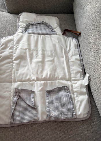 Gri Kareli Mordesign Bebek Çantası Alt Açma Minderi - Görsel 4