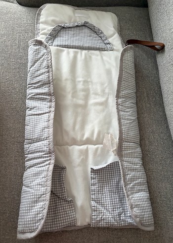 Gri Kareli Mordesign Bebek Çantası Alt Açma Minderi - Görsel 2