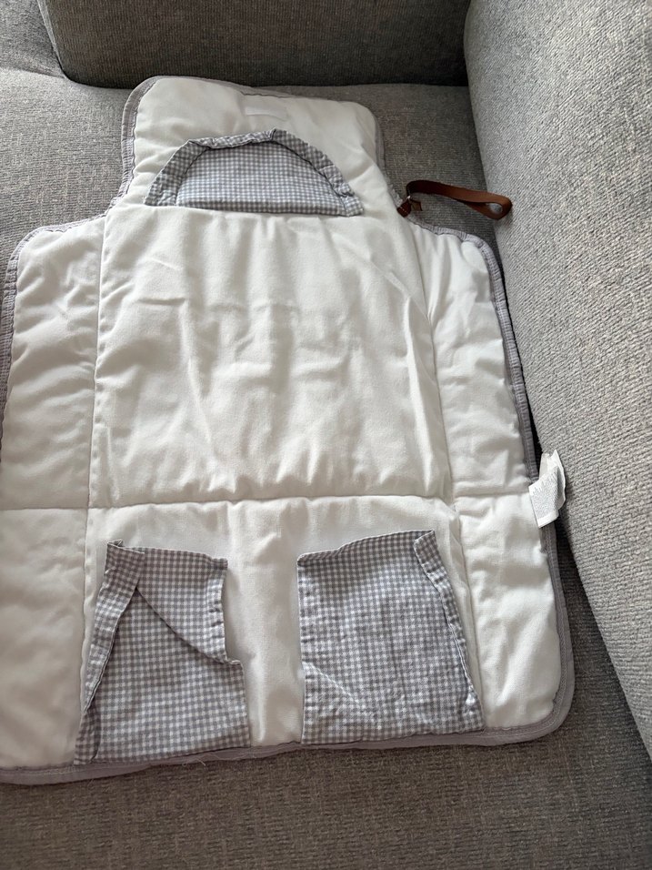 Gri Kareli Mordesign Bebek Çantası Alt Açma Minderi - Görsel 4