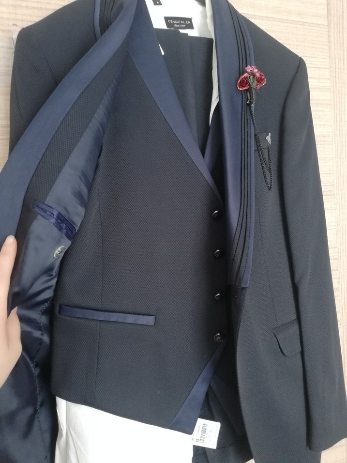 Lacivert Düğmeli Modern Klasik Damatlık Ceket - Görsel 4