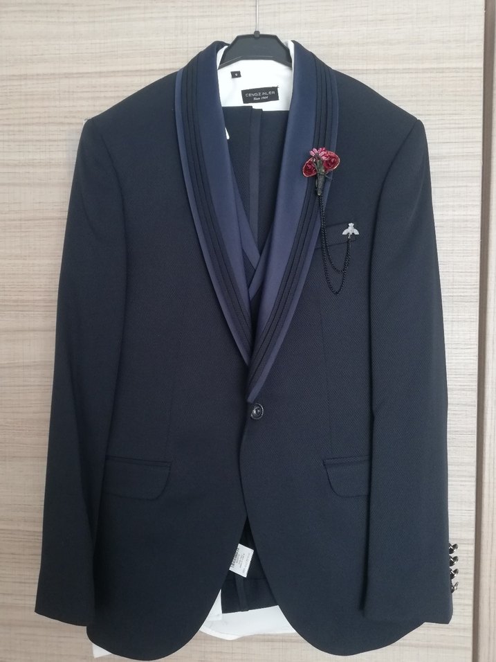 Lacivert Düğmeli Modern Klasik Damatlık Ceket - Görsel 2