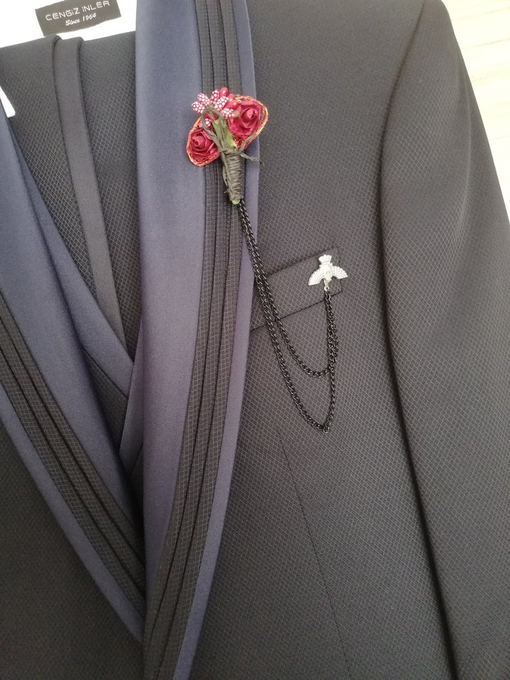 Lacivert Düğmeli Modern Klasik Damatlık Ceket - Görsel 3