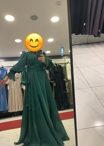 Yeşil Drapeli Uzun Bohem Kadın Elbise