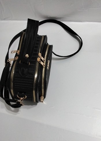 Zara Zebra Desenli Siyah Deri Kadın Çanta