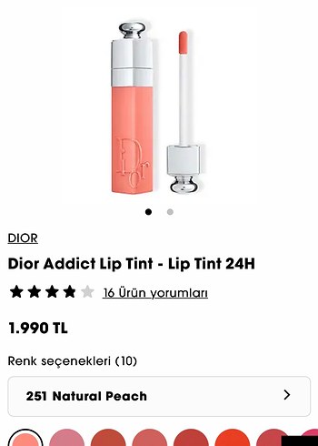 Beden Dior Addict Lip Tint 24H 251 Natura Gold