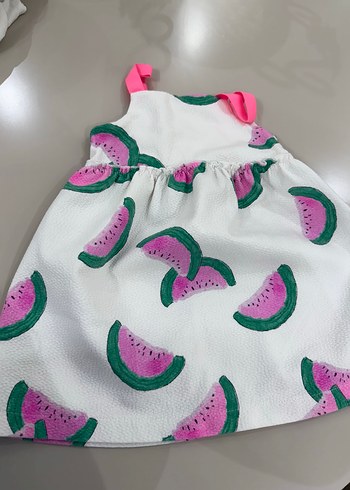 Renkli Karpuz Desenli Kız Elbisesi - Görsel 3