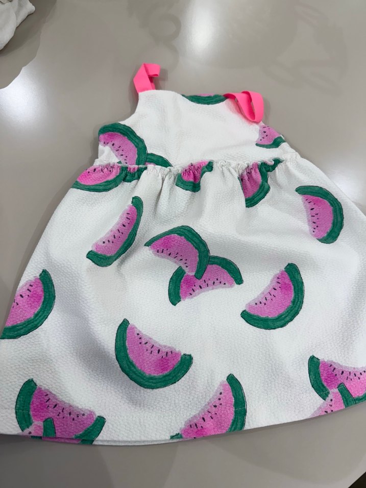 Renkli Karpuz Desenli Kız Elbisesi - Görsel 3