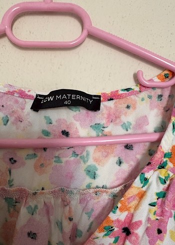 LC Waikiki Pembe V Yaka Midi Günlük Elbise