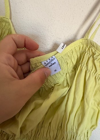 Koton Sarı Uzun Keten Elbise