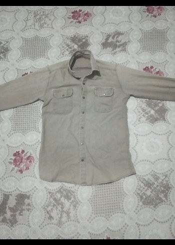 Bej Düğmeli Erkek Keten Gömlek - Görsel 2