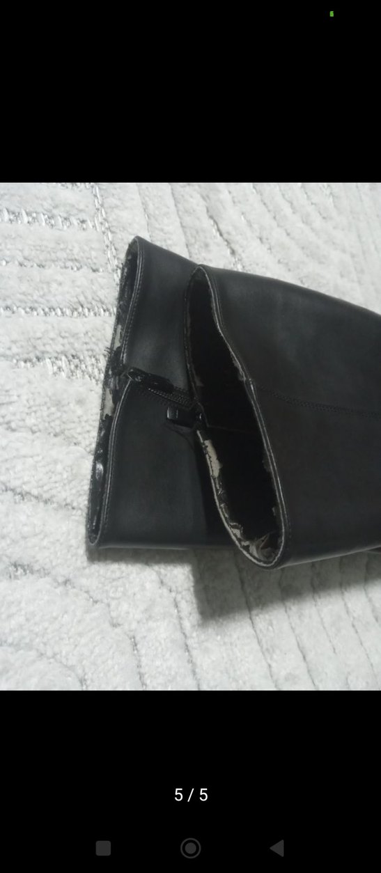 Siyah Rugan Topuklu Dizüstü Kadın Çizme - Görsel 5