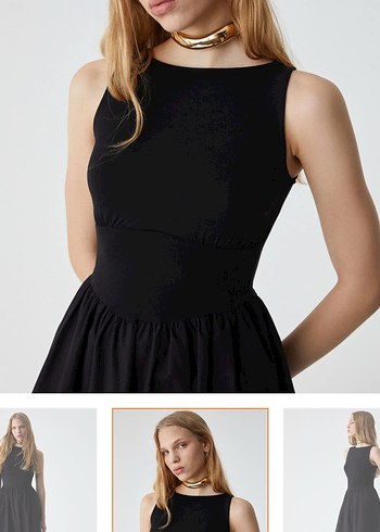 Siyah Uzun Kadın Elbise - Görsel 3