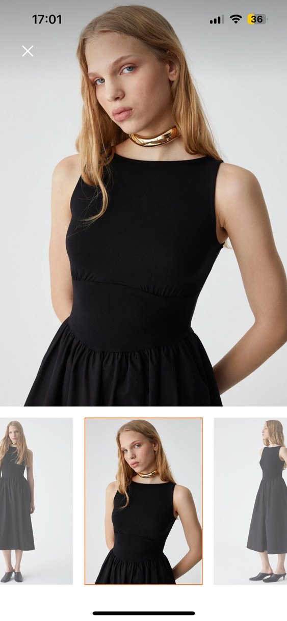 Siyah Uzun Kadın Elbise - Görsel 3